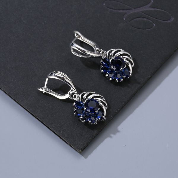 

fym fashion luxury 7 colors flower shape crystal drop earrings dangle earrings female vintage bohemian for women wedding party, Silver
