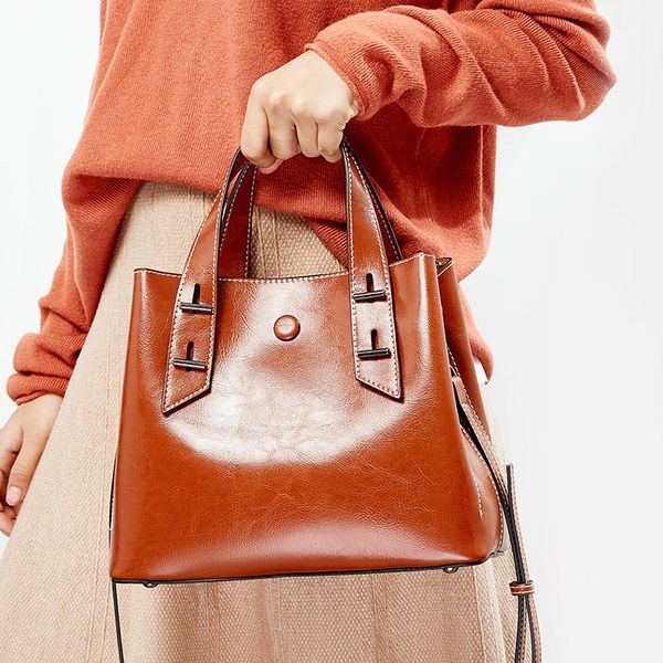

bags women 2019 new bucket bags fashion shoulder handheld large capacity women's leather women