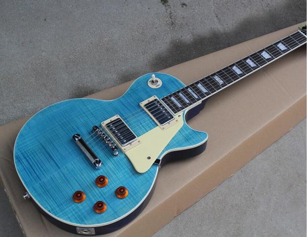 

Factory cu tom navy blue electric guitar with hh pickup ro ewood fingerboard white pickguard offer cu tomized hipping