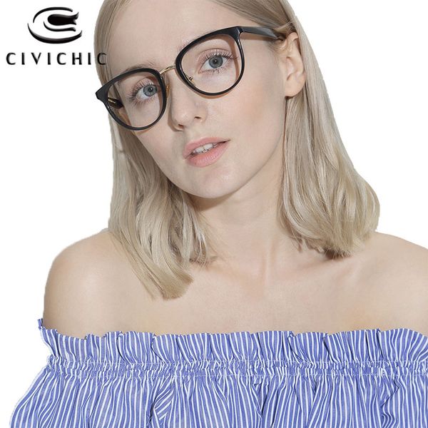 

chic women round glasses frame myopia optical eyewear frames handmade uv400 eyeglasses retro clear gafas de marca mujer cog107, Black
