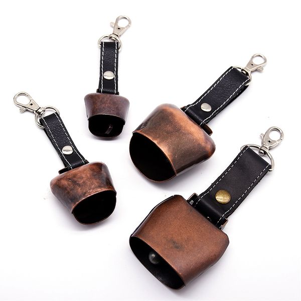 

iron art cattle bells red bronzer all size bell with leather rope home decoration arts and crafts