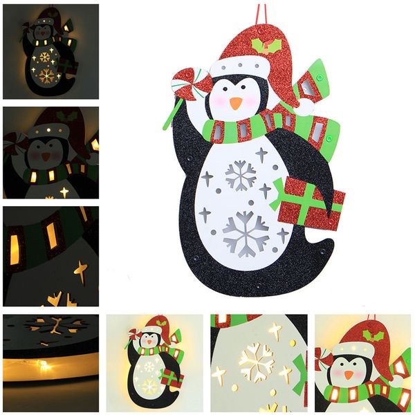 

creative wooden christmas house led light hanging pendant xmas ornament new home garden decorative supplies tool drop shipping