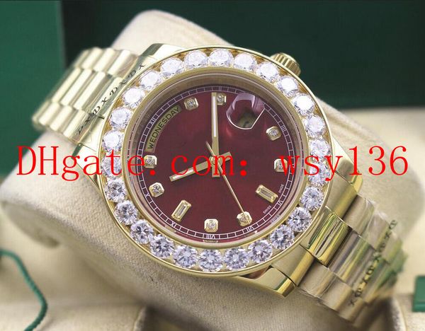 

factory supplier president day-date 118238 228238 228348 men's 18kt diamond dial bezel automatic movement watches red mens wristwatches, Slivery;brown