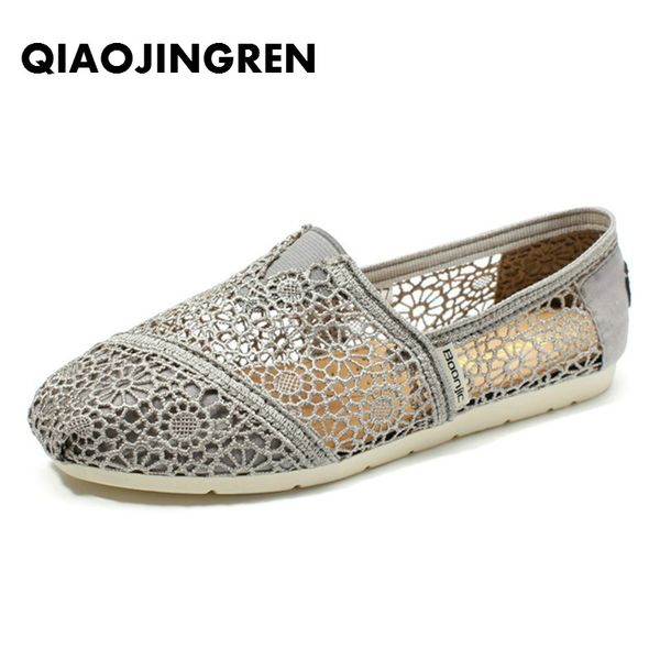 

summer fashion lace shoes women living room shoes home sandals slip on hollow out breathable casual flats ladies footwear 35-40, Black