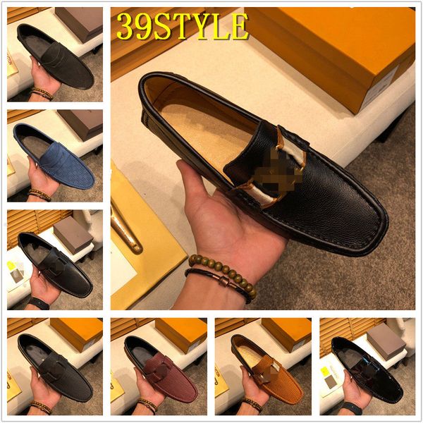 

2020 size 38-46 driver mens loafers outdoor luxurious fashion handmade sewing moccasins men casual shoes black slip on men's boat shoes