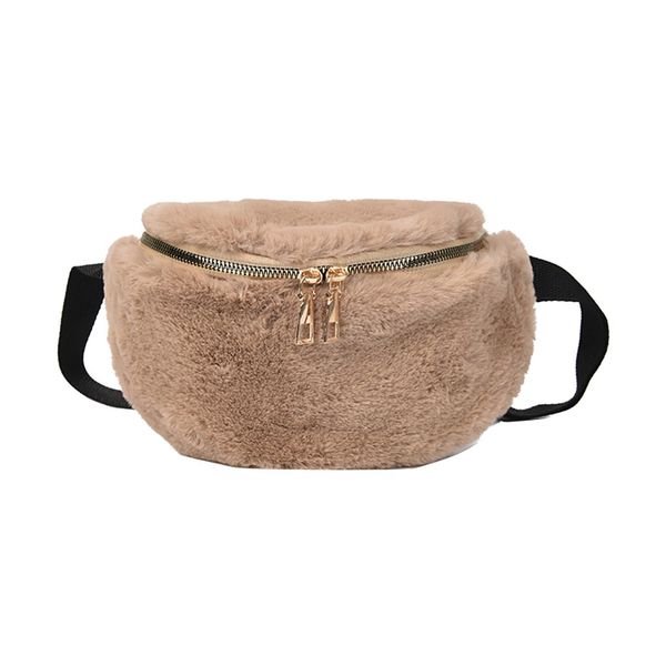 

crossbody chest bag for women 2019 faux plush shoulder bag winter faux fur fanny pack female waist bags lady's waist pack #r5