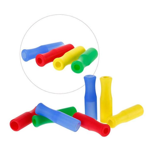 

silicone tips cover food grade cover for 6mm stainless steel straws soft comfort tips cover drinking accessories
