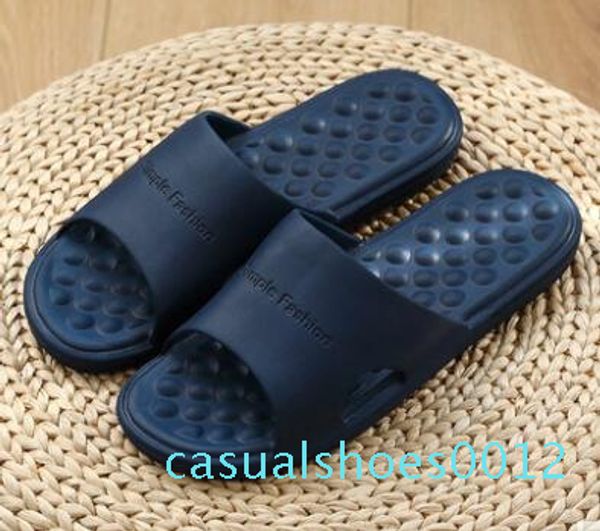 

2019 2 black blue pink lightweight men shoes solid color men big size classic slipper c12