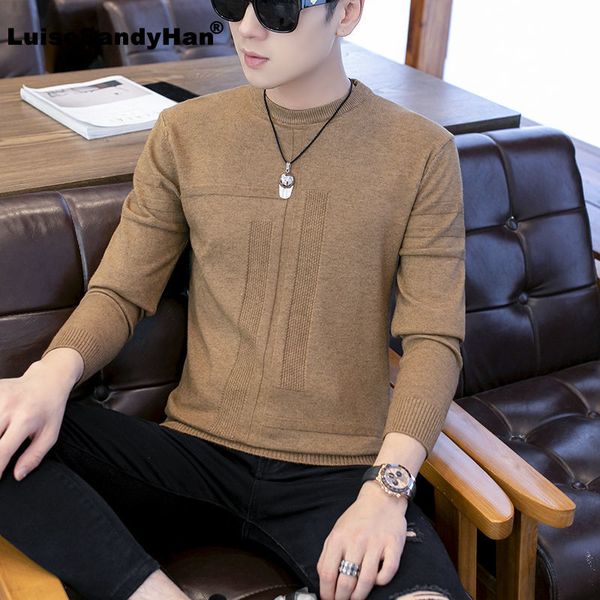 

round neck thin section long-sleeved sweater male rib simple commuting solid color knitted bottoming sweater pullover man spring, White;black