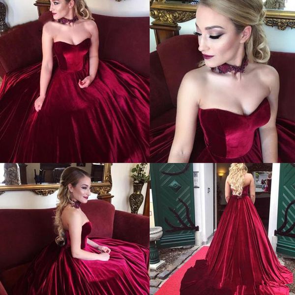 

elegant burgundy ball gowns wedding dresses velvet sweetheart bodice corset dress formal party gowns country bridal gowns a37, White