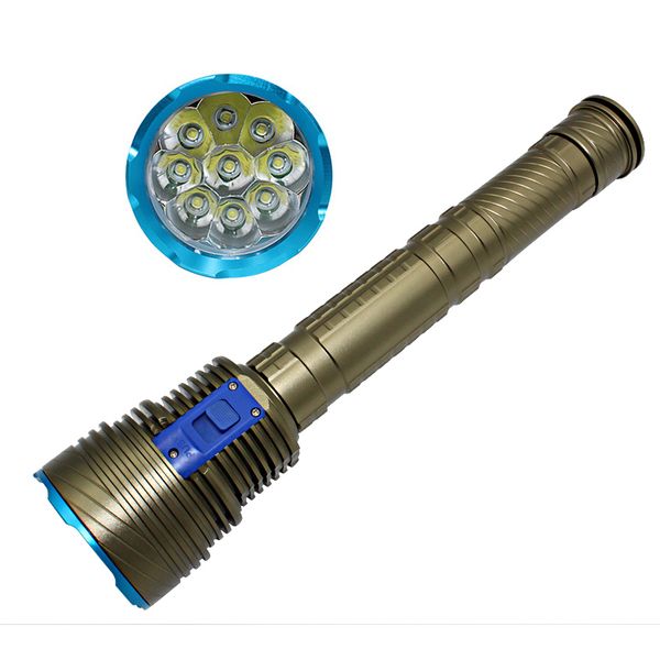 

new arrival underwater scuba led flashlight 9000lumnens 9*xml-l2 led bright light rechargeable flashlight 100m underwater waterproof torch