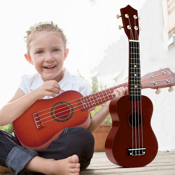 

21-дюймовый сопрано укулеле 4 strings гавайская гитара уке + строка + pick для начинающих малыша подарок # 8