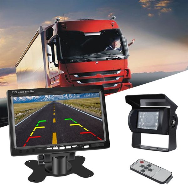 

2019 car dvr wireless ir rear view back up camera night vision system+7monitor for rv truck dropshipping registrar
