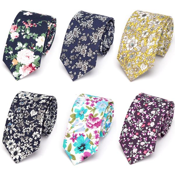

mens necktie cotton 6cm print flowers slim ties men fashion bowtie wedding party dress neck tie handkerchief man accessories, Black;blue