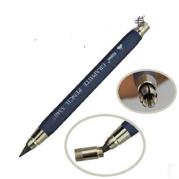 

metal mechanical pencils dynamic core sketch pencil 5.6mm automatic pencil 2b 4b 6b refills available, Blue;orange