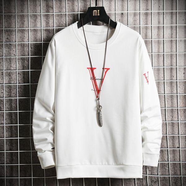 

мужская дизайнерская толстовка осень мужской свитер мужской пуловер с круглым вырезом с длинным рукавом футболка базовая рубашка тонкий прин, Black