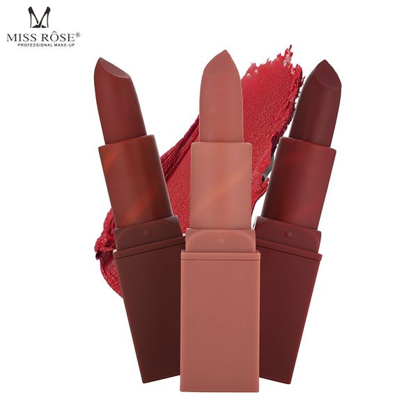 

miss rose makeup fogs matte lipstick easy to wear long-lasting lipgloss color waterproof tint velvet matte lipstick 12color