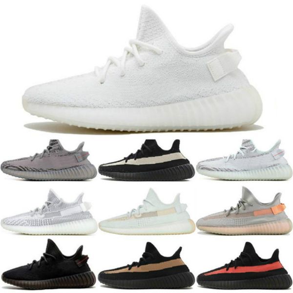 

2020 kanye west v2 men desinger triple running outdoor shoes women trainers frozen yellow cream zebra bred sports zapatos sneakers size 13p