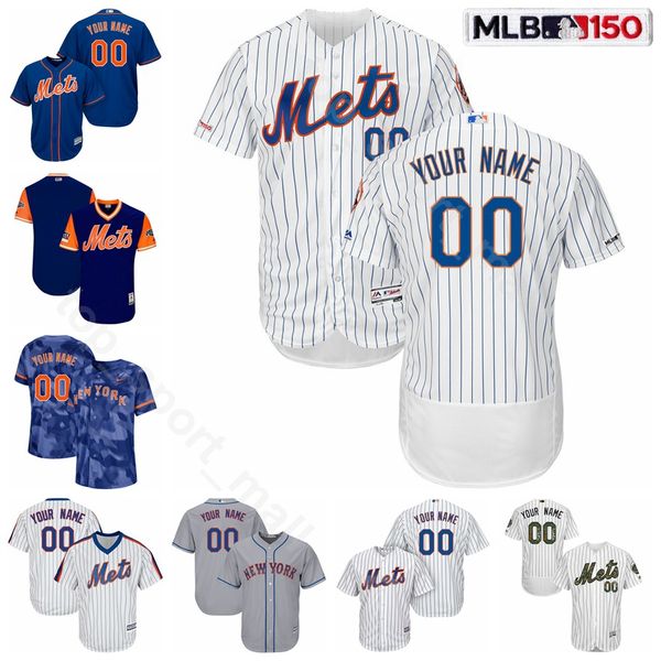 

New York Baseball Mets 30 Michael Conforto Jersey 48 Jacob deGrom 34 Noah Syndergaard 32 Steven Matz 45 Zack Wheeler Pinstripe Custom Name