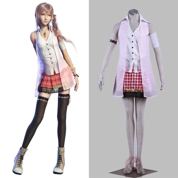 

game final fantasy xiii ff13 serah farron cosplay costumes halloween costumes for women/men can custom made, Black