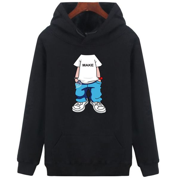 

men's hoodies thick plus size streetwears winter print cotton autumn hombre casual hip-hop street dress fashion hoodeds moownuc, Black