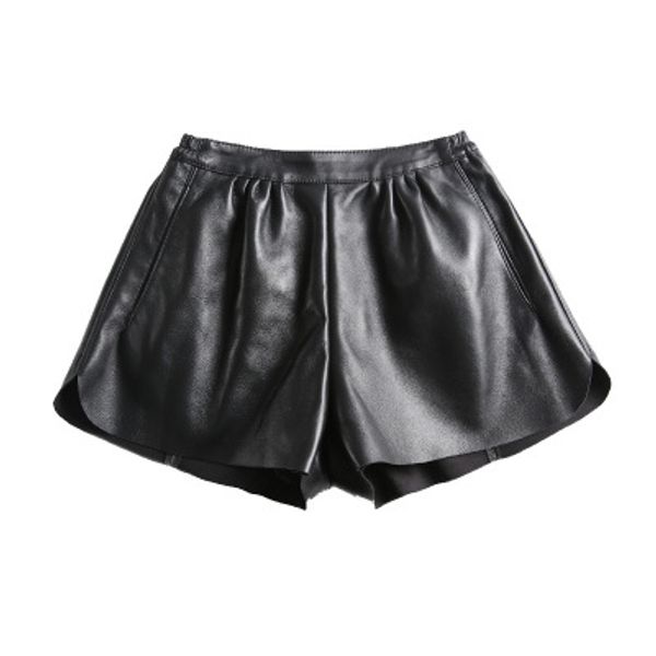 

2018 new fashion genuine sheep leather shorts g4, White;black