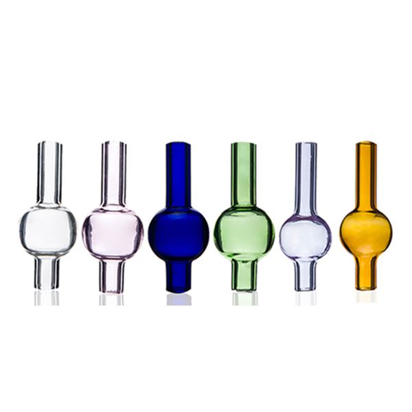 DHL Smoke Universal Farbige Glasblasen-Vergaserkappe mit runder Kugelkuppel für Quarz-Thermo-Banger-Nägel, Wasserpfeifen und Dab-Ölplattformen