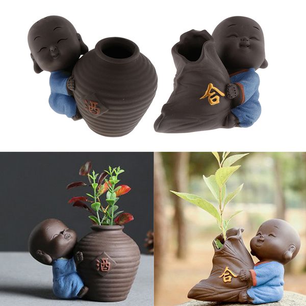 

2шт мелкий фиолетовый песок маленькие монахи чай домашнее животное мебель чайный сервиз украшения