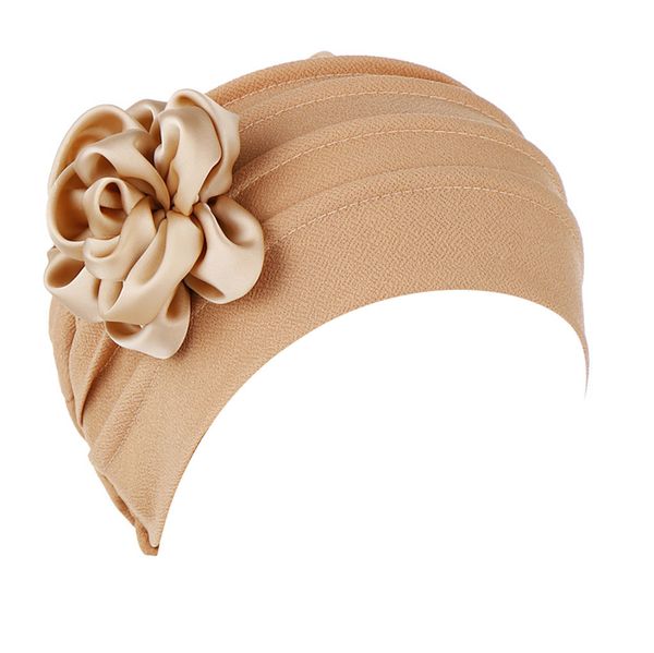 

fashion-summer beanies for women casual turban head wrap caps solid color floral india hatuslim cancer chemo beanie turban wrap cap, Blue;gray