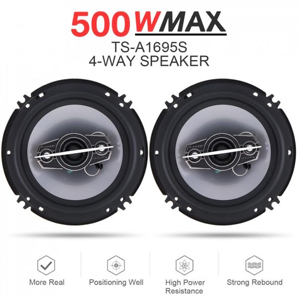 

2pcs 6 inch 500w 4 way car coaxial hifi speakers auto music stereo full range frequency speaker non-destructive installation