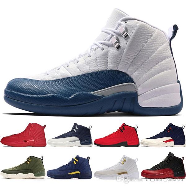 

12 12s gym red bulls mens basketball shoes michigan international flight college navy flu game wings taxi nyc men sports sneakers designer, White;red