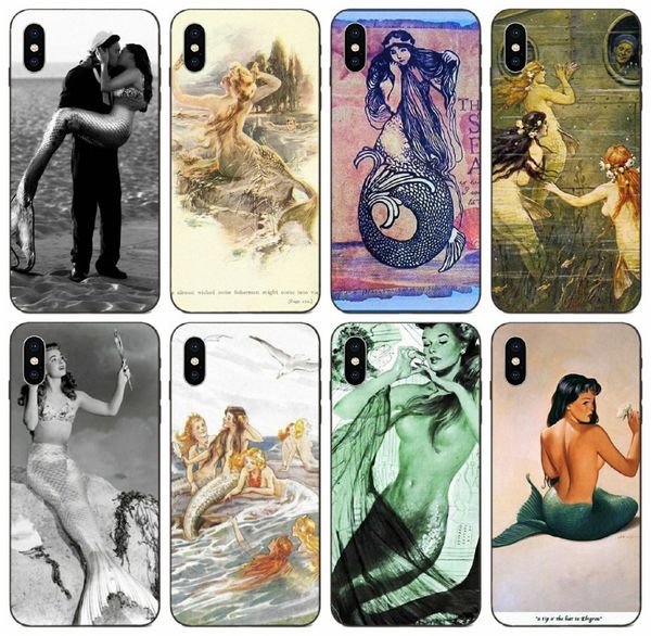 

[tongtrade] vintage mermaid case for apple iphone 11 pro xs max 8s 7s 6s samsung a10 a10e s10 s9 honor v8 v10 sony xperia e3 case
