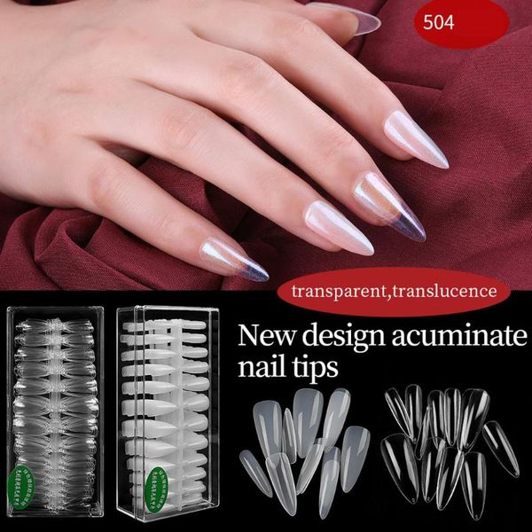 

504 шт ложные типсы природа белый / clear finger полная карта nails art display practice акриловые уф-гель польский инструмент для маникюра, Black