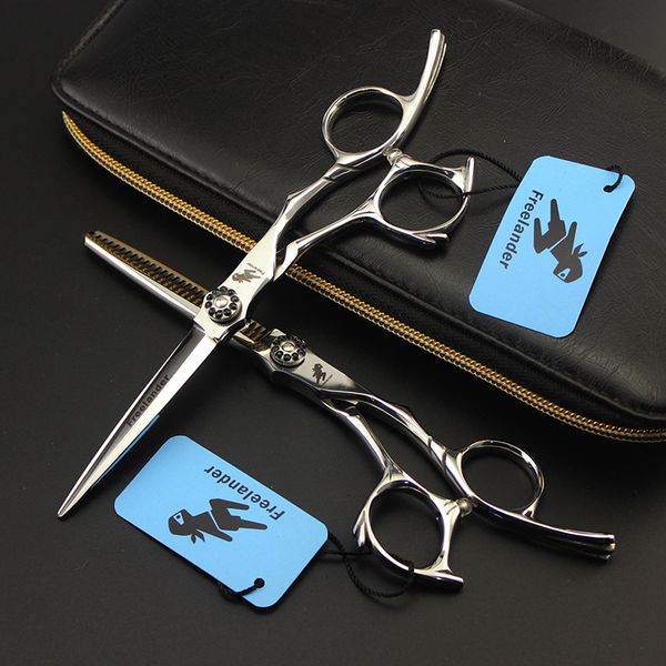 

6inch japan 440c stainless steel hairdressing straight cutting thinning scissor grooming shear clipper for barber