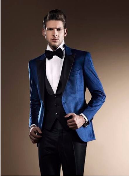 

handsome one button groomsmen peak lapel groom tuxedos men suits wedding/prom/dinner man blazer(jacket+pants+tie+vest) 695, Black;gray