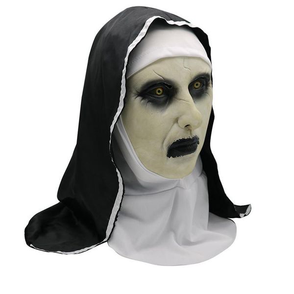 

good halloween the nun horror mask cosplay valak scary latex masks full face helmet demon halloween party costume props 2019