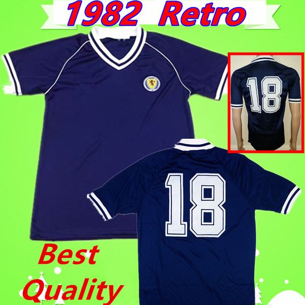 

#8 dalglish #18 archibald #9 brazil #20 provan 1982 scotland blue retro 82 classic commemorate antique collection soccer jersey souness, Black;yellow
