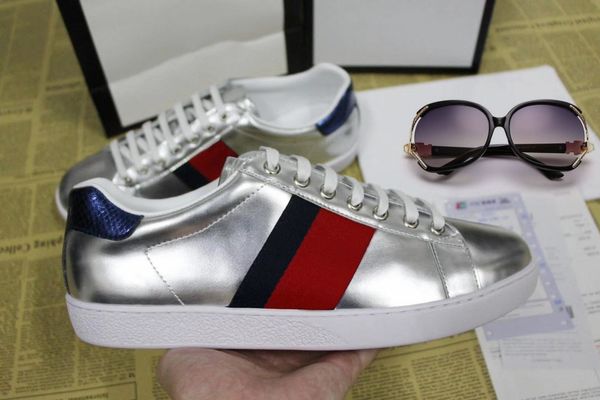 

designer ashoes ace luxury embroidered brands white tiger bee snake shoes genuine leather designer sneaker mens women casual shoes 35-48, Red;white