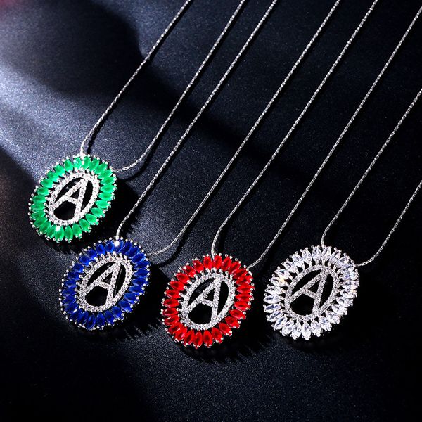 

Hot ! 1pcs New Fashion Alphabet "A " With Rhinestone Pendants Necklace Women's hypoallergenic pendant necklace Jewelry 4 color