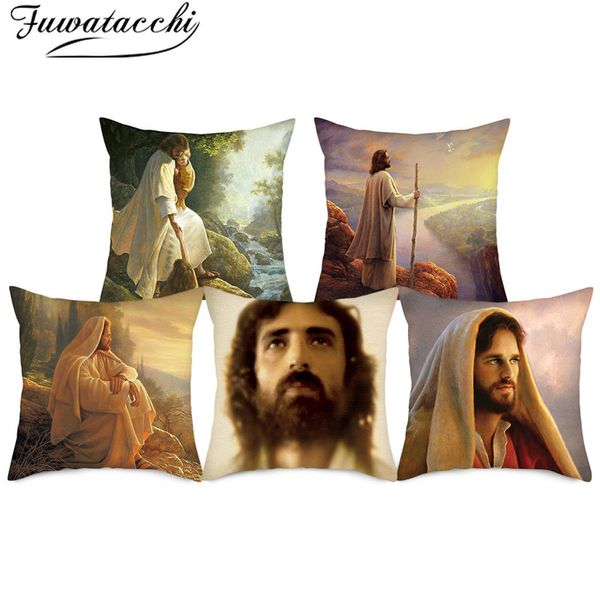 Fuwatacchi Western Oil Painting Throw Pillowcase Godfather Angel
