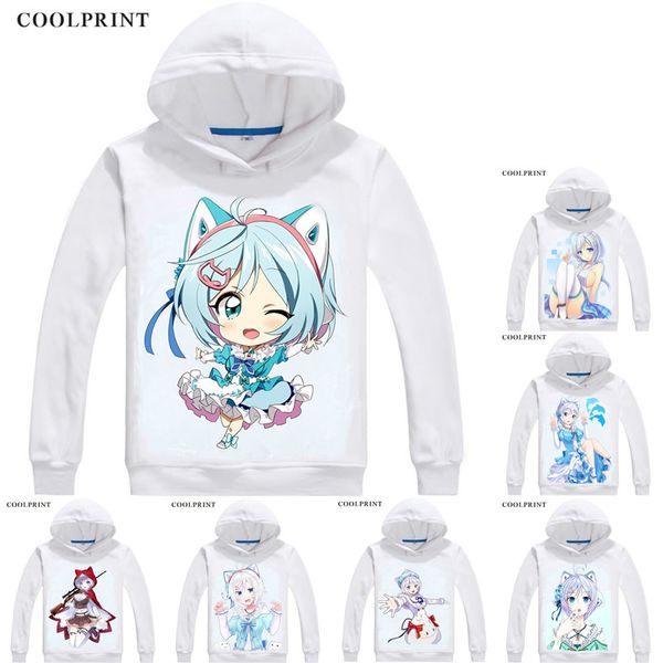 

dennou shoujo youtuber siro mens hoodies virtual youtuber vtuber artificial intelligence ai sweatshirt streetwear anime hoodie, Black