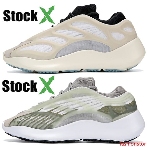 

kanye west 700 v3 alvah black glow in the dark designer shoes azeal white skeleton reflective running sneakers for mens women sport trainers