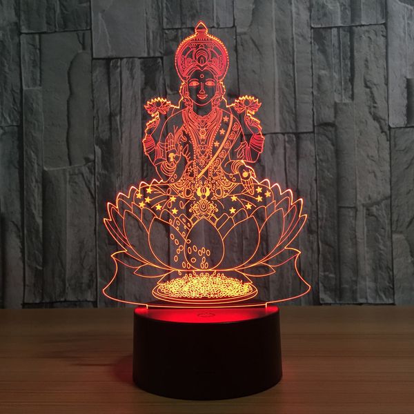 

buddha 7 color changing night lamp 3d atmosphere bulbing light 3d visual illusion led lamp for kids toy christmas birthday gifts