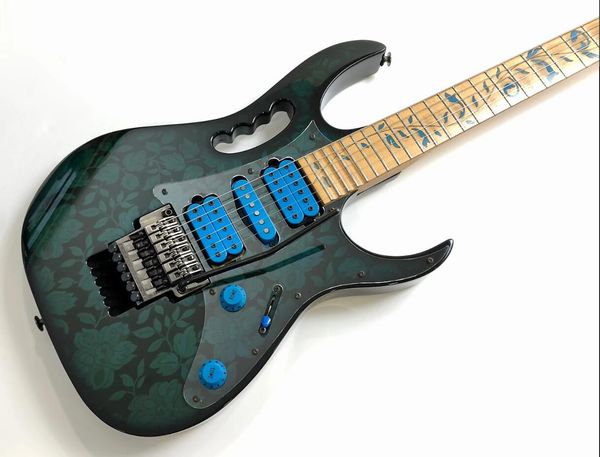 

Jem77 bfp blue flower pattern teve vai 7v electric guitar 5 pc neck tree of life inlay floyd ro e tremolo locking nut black hardware