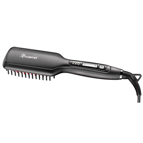 

max 428f, professional flat iron smoothing straightening brush ceramic hair straightener comb lcd digital display 100v/240v, Black