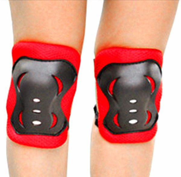 

hobbylane 6 pieces kids outdoor sports protective gear knee pads elbow pads wrist guards roller skating safety protection, Black;gray