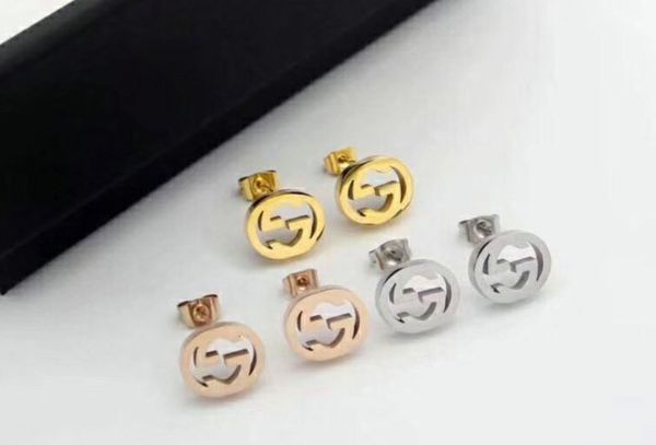 

luxury designer earrings with red white green stone women jewelry stud letter earrings with crystal for party 3clour a8745
