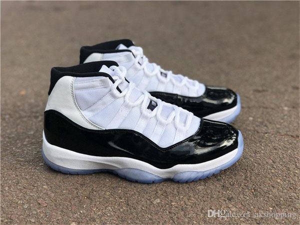 

2019 release authentic 11 concord 45 black white 11s men basketball shoes real carbon fiber sports sneakers 378037-100 with box