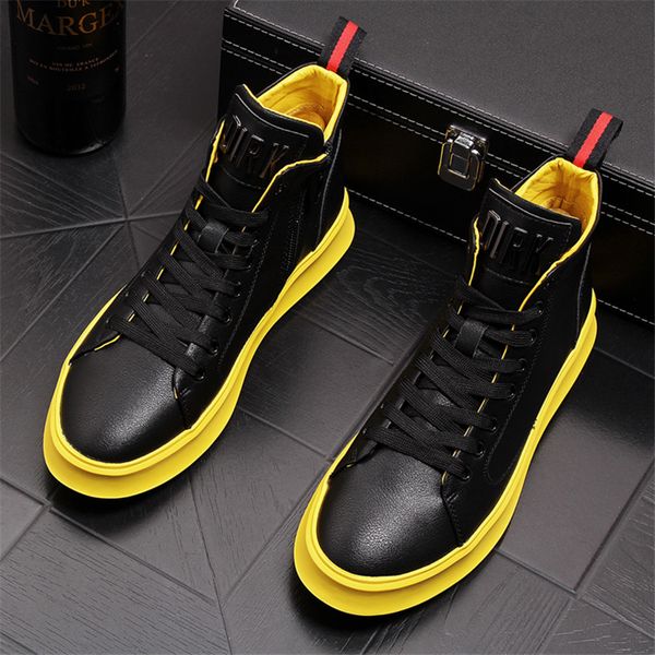 

new high sneakers men casual shoes lace-up fashion men shoes trainers zapatos hombre 20d50, Black