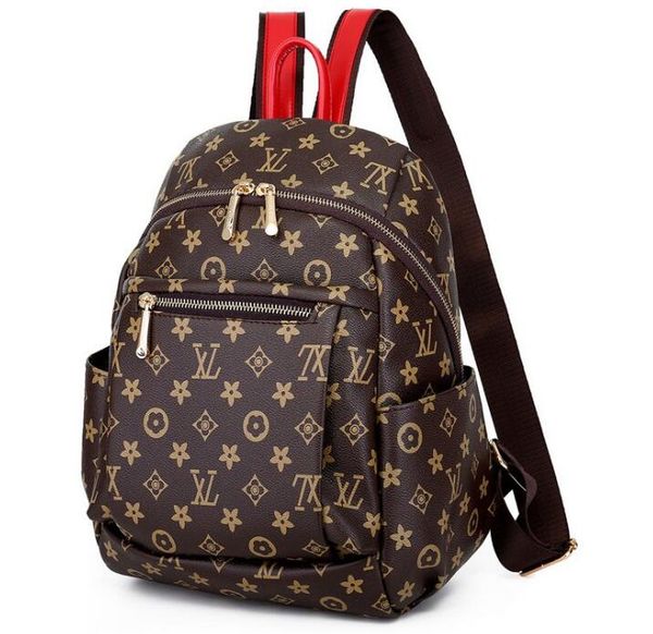 

Women backpack fa hion teenager girl chool a0 13 loui vuitton bag pu mochila zipper tudent houlder bag teenager chool bag, Black